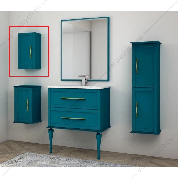 Шкафчик реверсивный,30x20x55 CEZARES TIFFANY Blu Petrolio, 54959