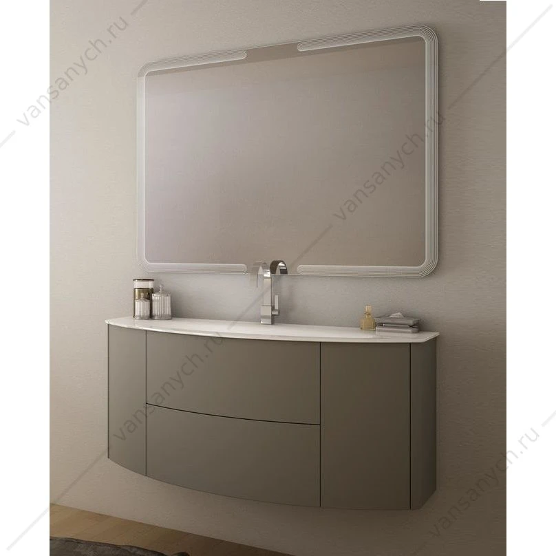 Тумба под раковину два ящика, две створки 121x51x55 CEZARES EDEN Grigio talpa opaco, 54407