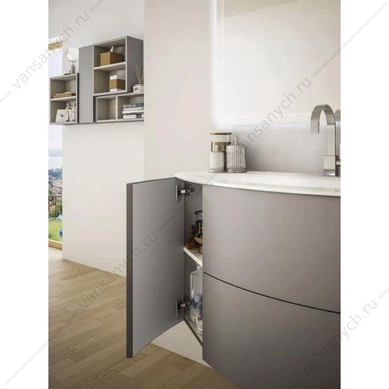 Тумба под раковину два ящика, две створки 121x51x55 CEZARES EDEN Grigio talpa opaco, 54407
