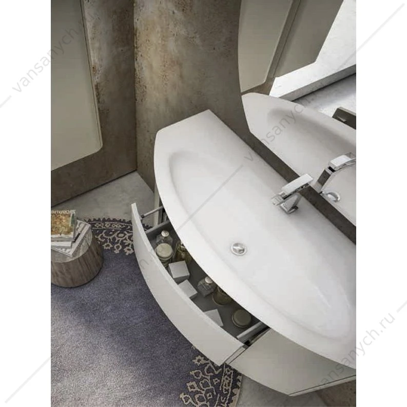 Тумба под раковину два ящика, две створки 121x51x55 CEZARES EDEN Grigio talpa opaco, 54407
