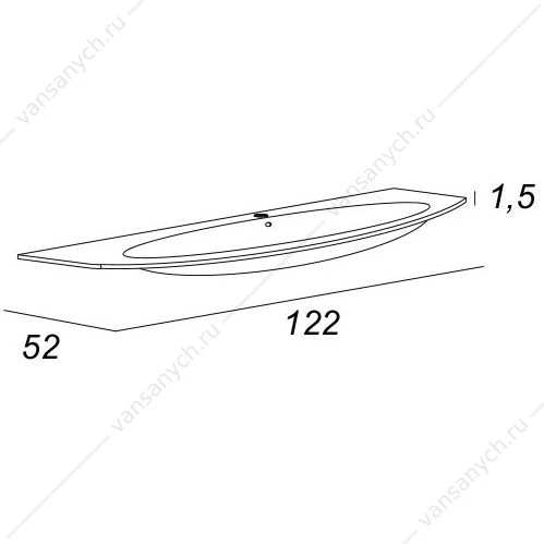 Стеклянная раковина 1220x520 CEZARES EDEN Extro ligh, 82368