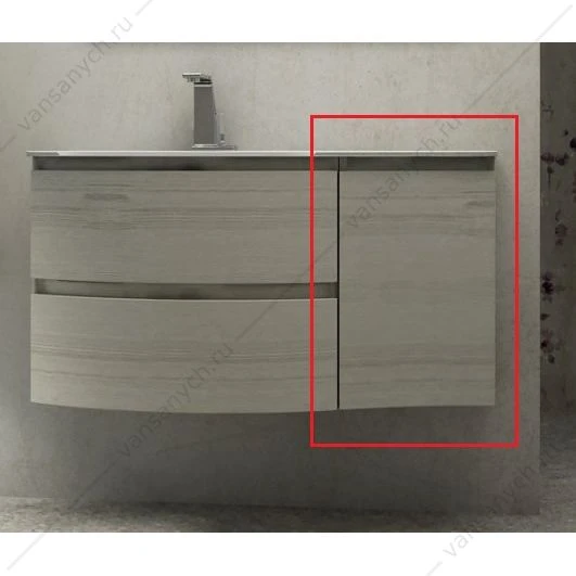 Шкафчик с одной створкой, правый, 34см, CEZARES VAGUE Rovere sbiancato, 54848