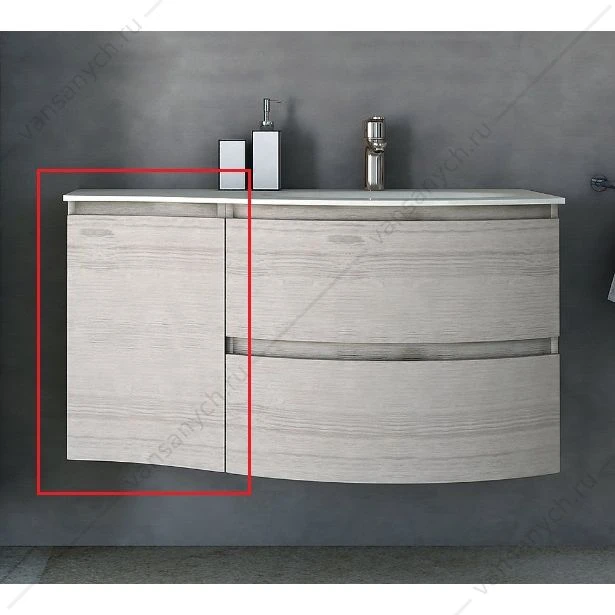 Шкафчик с одной створкой, левый, 34см, CEZARES VAGUE Rovere sbiancato, 54849
