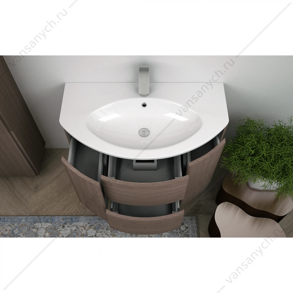 Тумба под раковину 91x51x55 CEZARES EDEN Rovere scuro Soft, 55070