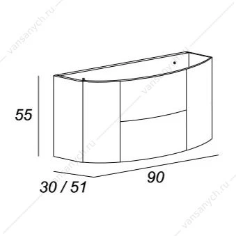 Тумба под раковину 91x51x55 CEZARES EDEN Rovere scuro Soft, 55070