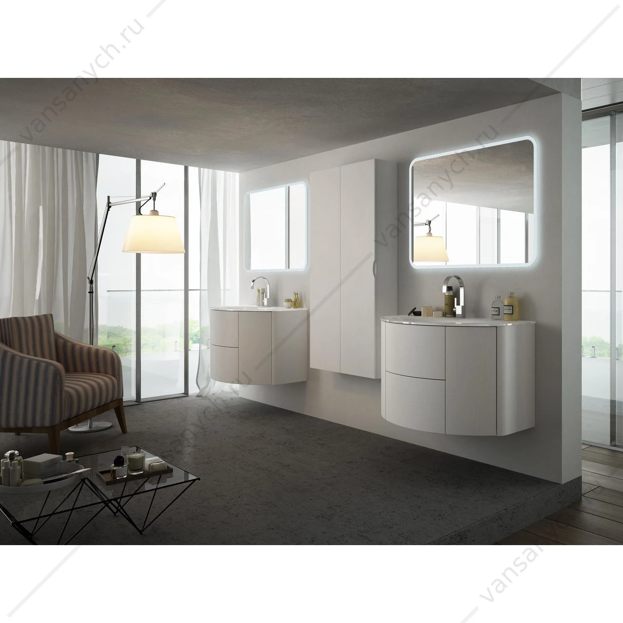Тумба под раковину 91x51x55 CEZARES EDEN Frassino Bianco (белый ясень), 55072