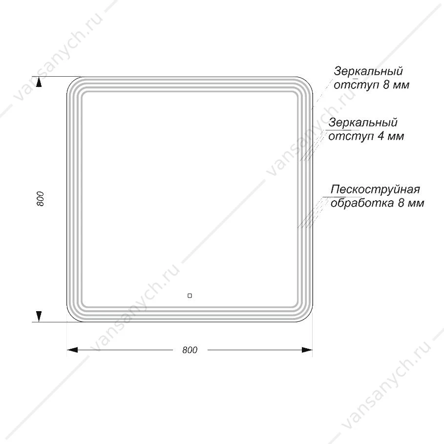Зеркало SANITA LUX Dial Led 800х800, DIA80SLMRKCS0010