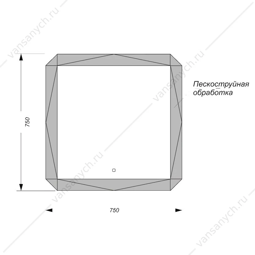 Зеркало SANITA LUX Лайн Led 750х750, LIN75SLMRKCS0010
