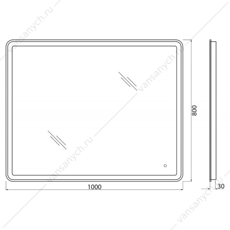 Зеркало BELBAGNO 100х80 с подсветкой и сенсор. выключателем, SPC-MAR-1000-800-LED-TCH