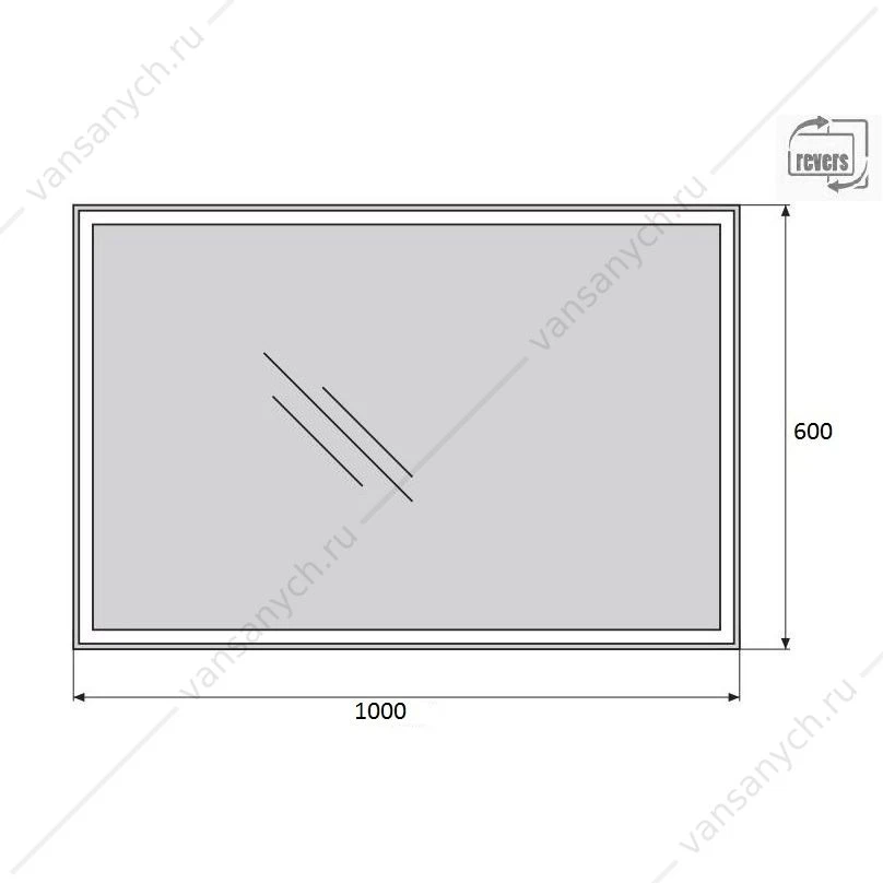 Зеркало BELBAGNO 100х60 с подсветкой и кноп. выключателем , SPC-GRT-1000-600-LED-BTN
