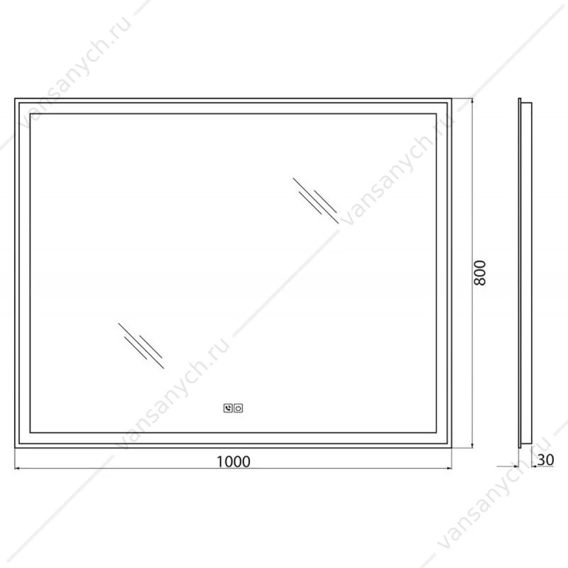 Зеркало BELBAGNO 100х80 с подсветкой и сенсор. выключ, bluetooth, микрофон, динамики, SPC-GRT-1000-800-LED-TCH-PHONE
