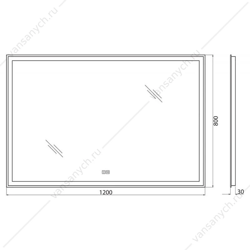 Зеркало BELBAGNO 120х80 с подсветкой и сенсор. выключ. и подогревом , SPC-GRT-1200-800-LED-TCH-WARM