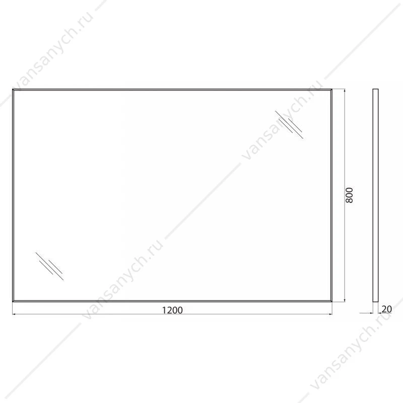 Зеркало BELBAGNO 120х80 в алюминиевой раме SPC-AL-1200-800 Алюминий, SPC-AL-1200-800