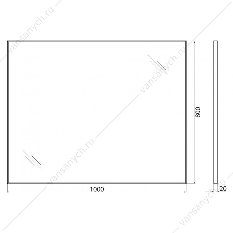 Зеркало BELBAGNO 100х80 в алюминиевой раме SPC-AL-1000-800 Nero, SPC-AL-1000-800 Nero