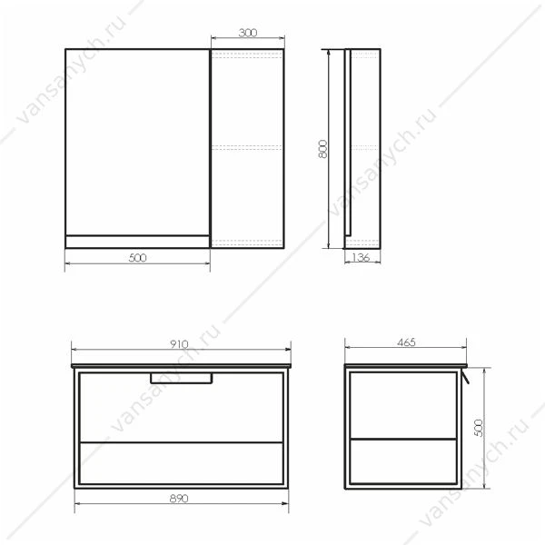 Тумба с раковиной COMFORTY Бонн-90 дуб темный раковина Quadro 90