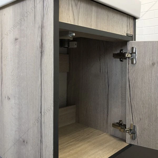 Тумба с раковиной COMFORTY Вена-45 дуб дымчатый раковина Адриана 45