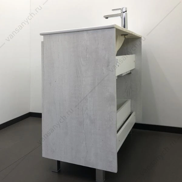 Тумба с раковиной COMFORTY Верона-90 дуб белый раковина Quadro 90