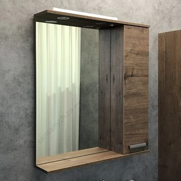 Зеркало-шкаф COMFORTY Марио-75 с подсветкой дуб темный