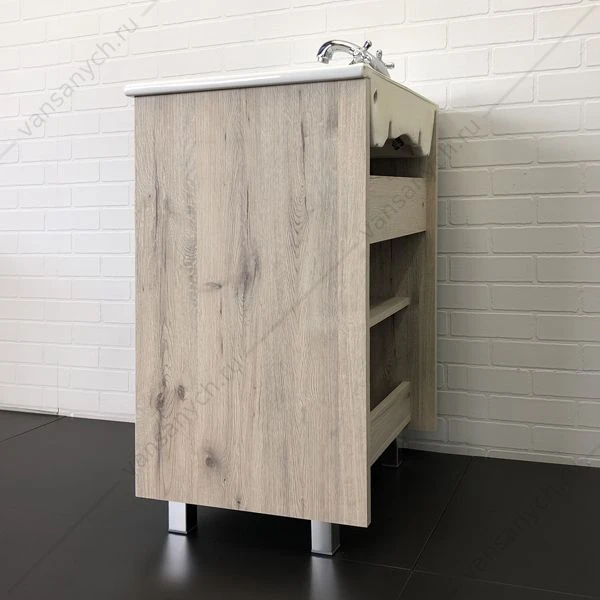 Тумба с раковиной COMFORTY Марио-60 дуб дымчатый раковина Quadro 60