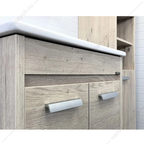 Тумба с раковиной COMFORTY Марио-60 дуб дымчатый раковина Quadro 60