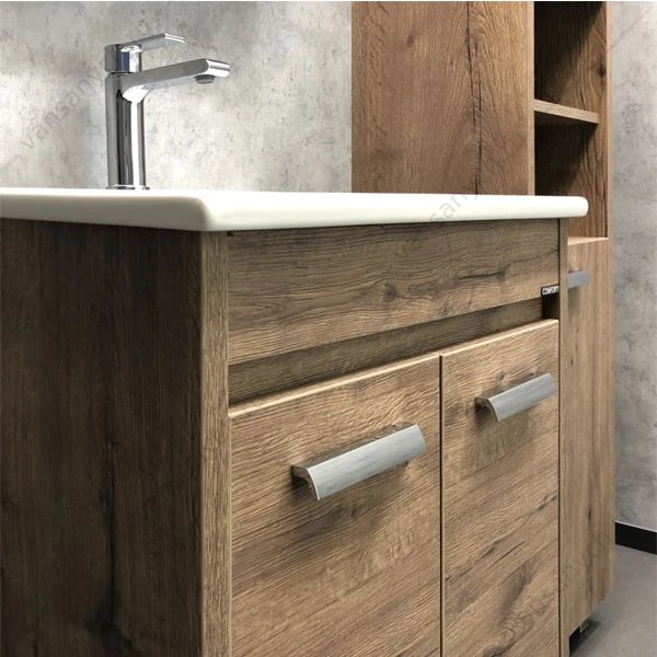 Тумба с раковиной COMFORTY Марио-60 дуб темный раковина Quadro 60
