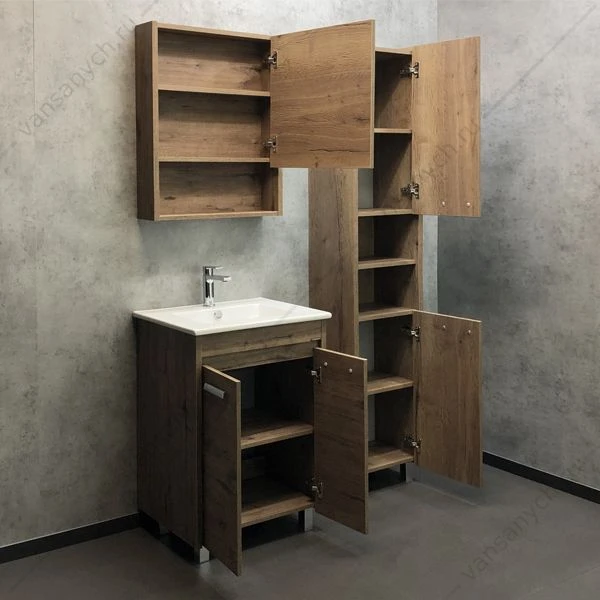 Тумба с раковиной COMFORTY Марио-60 дуб темный раковина Quadro 60