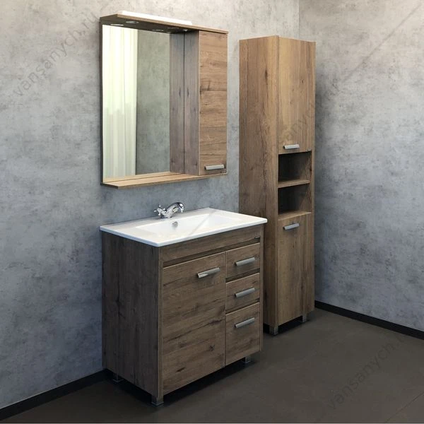 Тумба с раковиной COMFORTY Марио-75 дуб темный раковина Quadro 75