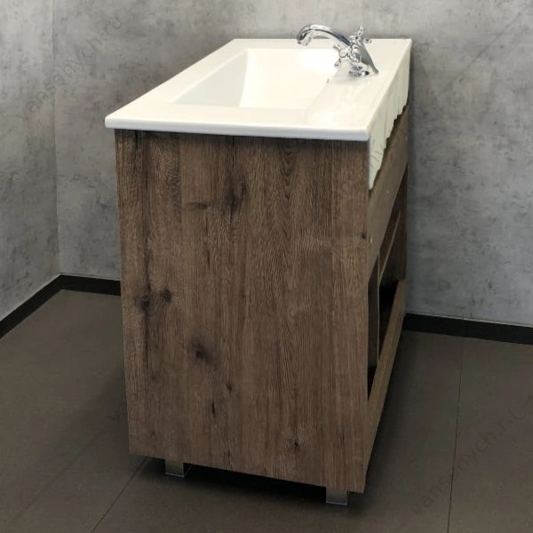 Тумба с раковиной COMFORTY Марио-75 дуб темный раковина Quadro 75