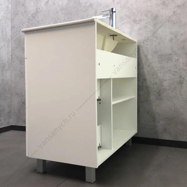 Тумба с раковиной COMFORTY Модена М-90 белая матовая раковина Quadro 90