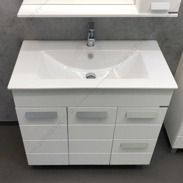 Тумба с раковиной COMFORTY Модена М-90 белая матовая раковина Quadro 90