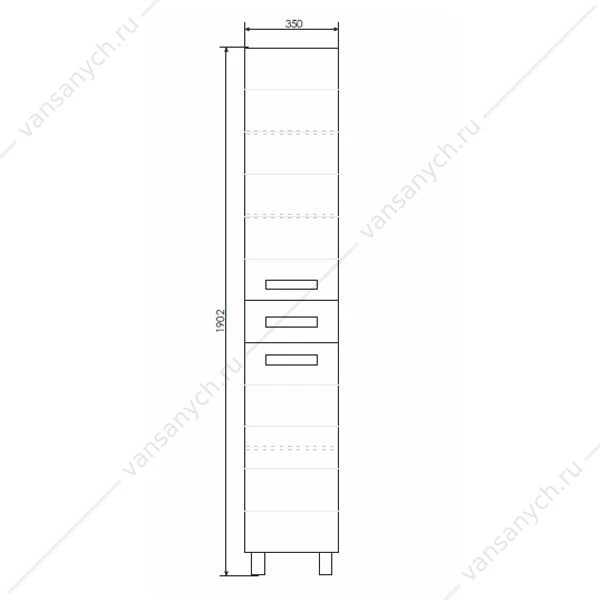 Шкаф-колонна COMFORTY Модена М-35 белая мат. напольный, 00-00001645CF
