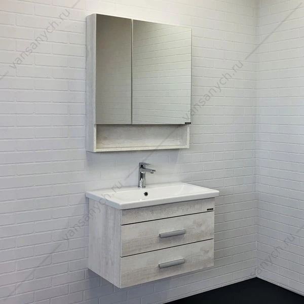 Зеркало-шкаф COMFORTY Никосия-70 дуб белый
