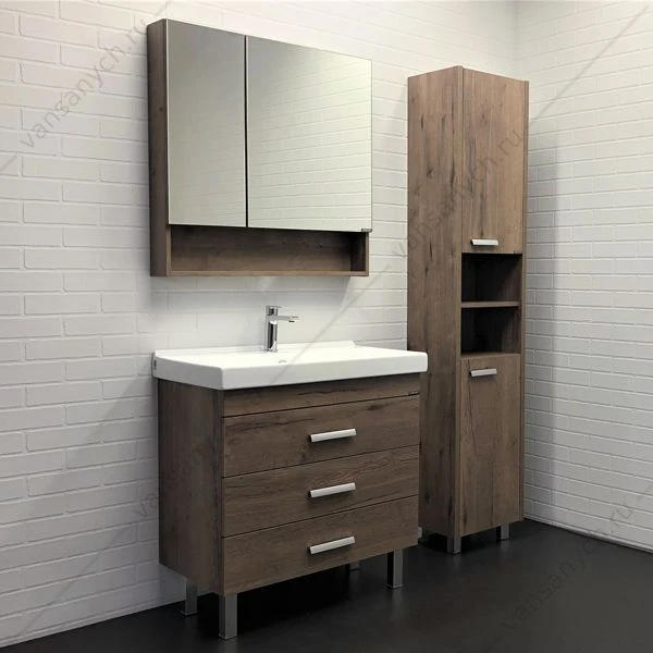 Зеркало-шкаф COMFORTY Никосия-80 дуб темный