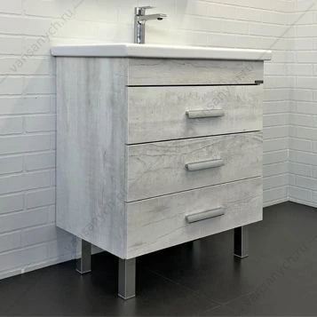 Тумба с раковиной COMFORTY Никосия-70Н дуб белый раковина COMO 70