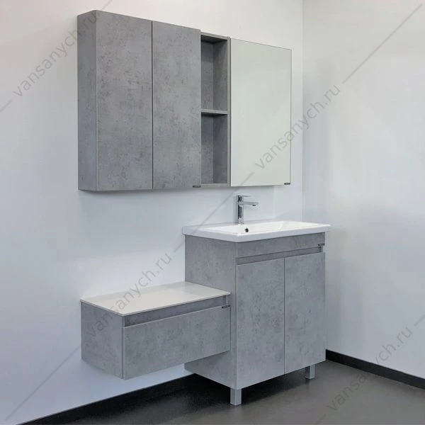 Зеркало-шкаф COMFORTY Осло-70 бетон светлый