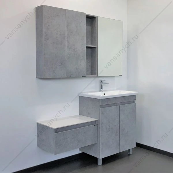 Тумба с раковиной COMFORTY Осло-70НД бетон светлый раковина COMO 70