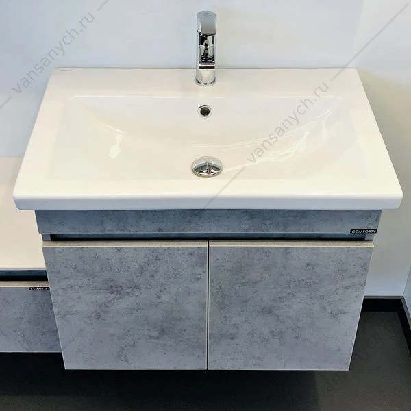 Тумба с раковиной COMFORTY Осло-70ПД бетон светлый раковина COMO 70