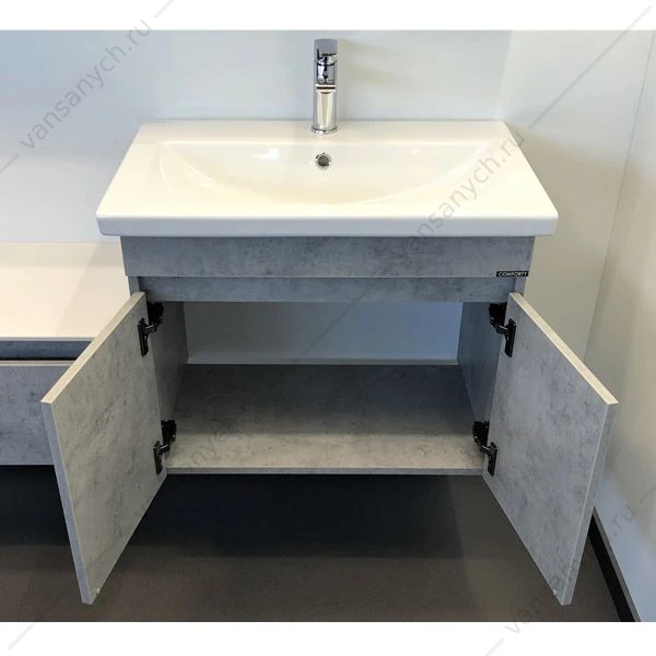 Тумба с раковиной COMFORTY Осло-70ПД бетон светлый раковина COMO 70