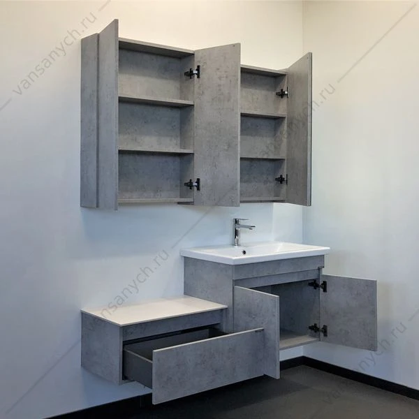 Тумба с раковиной COMFORTY Осло-70ПД бетон светлый раковина COMO 70