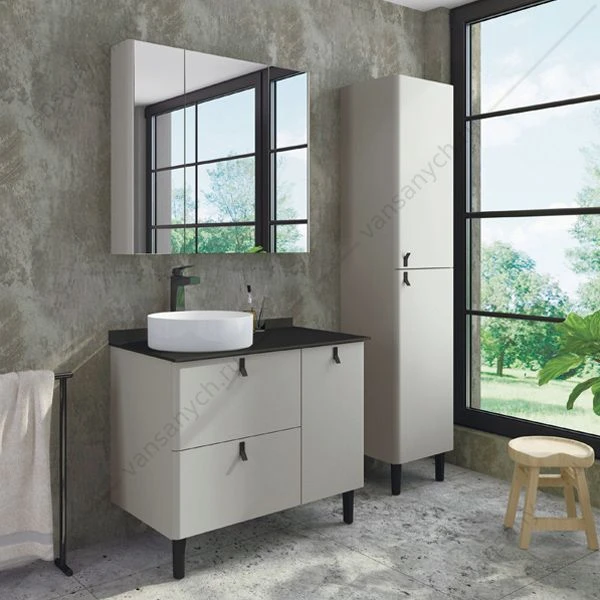 Шкаф-колонна COMFORTY Сорренто-40 светоло-серый