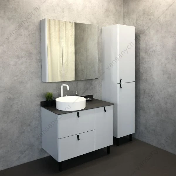 Шкаф-колонна COMFORTY Сорренто-40 светоло-серый