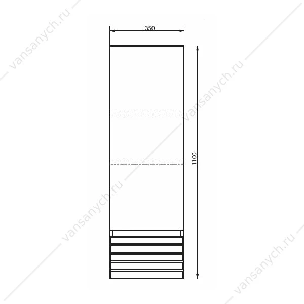 Шкаф-колонна COMFORTY Страсбург-35 дуб дымчатый