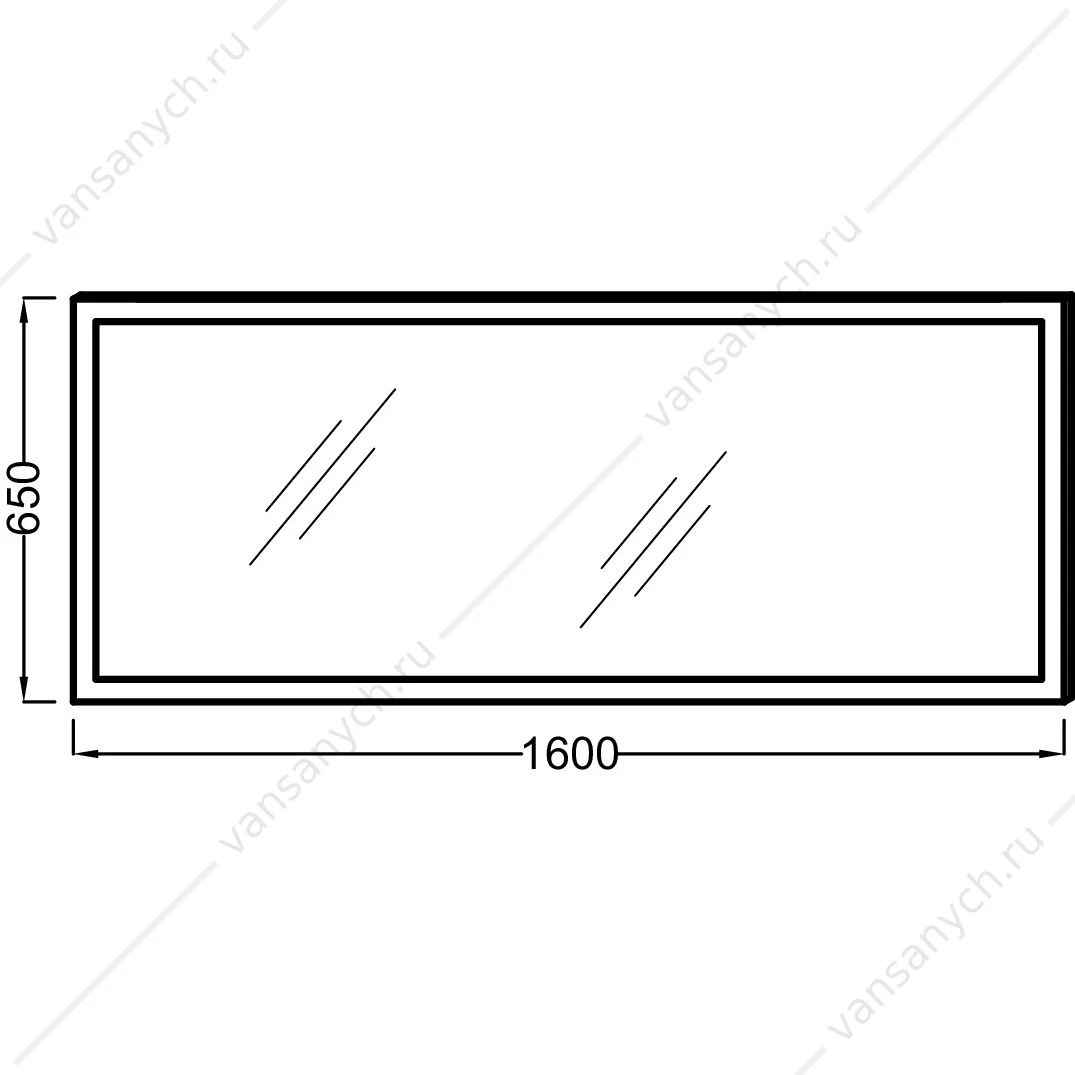 Зеркало 160см с подстветкой, анти-пар, Jacob Delafon PARALLEL EB1447-NF