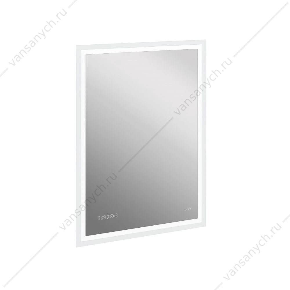 Зеркало LED 080 design pro 60x85 подсветка, часы, антизапотевание Cersanit KN-LU-LED080*60-p-Os