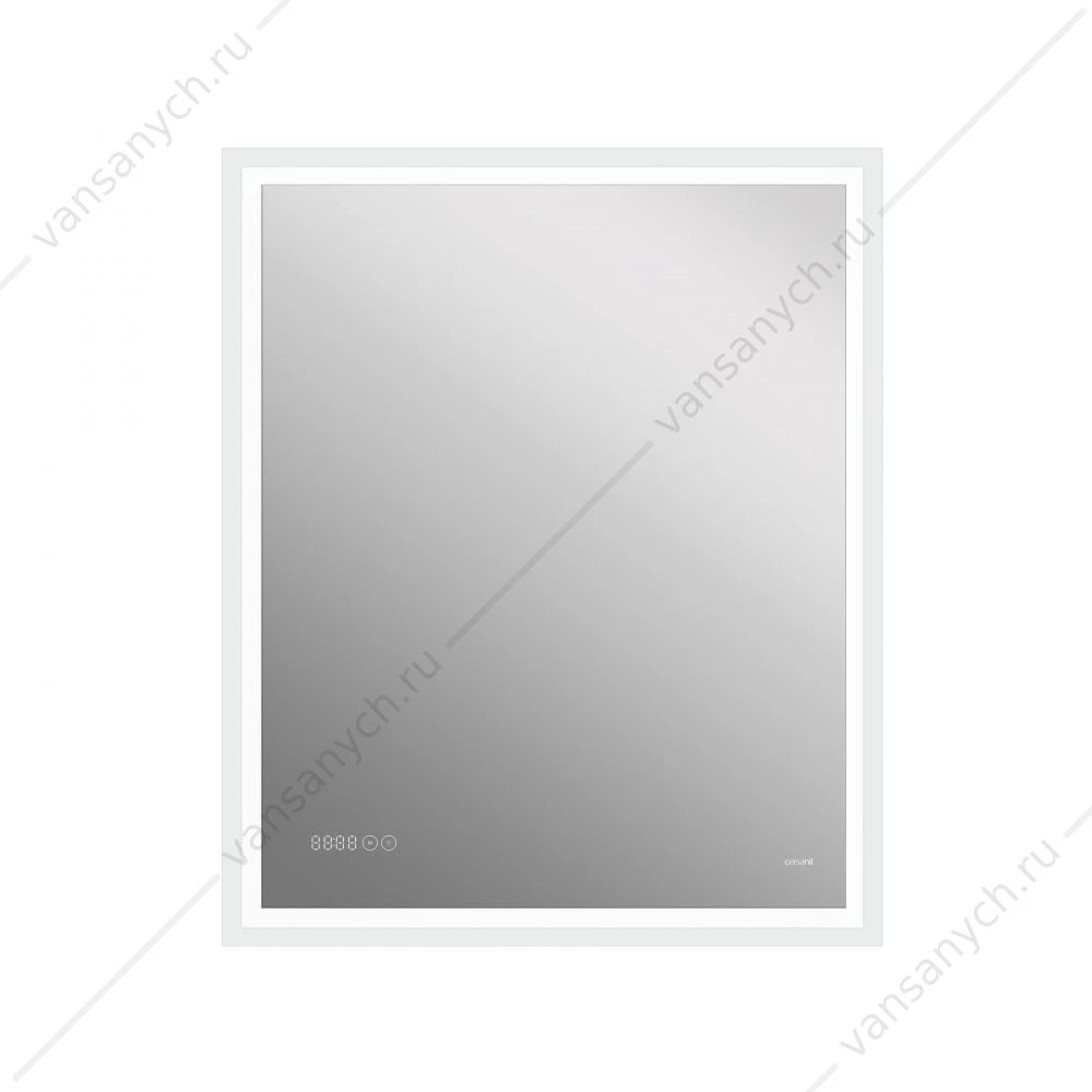 Зеркало LED 080 design pro 70x85 подсветка, часы, антизапотевание Cersanit KN-LU-LED080*70-p-Os