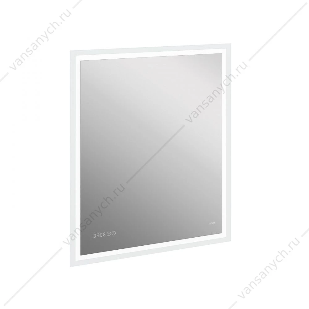 Зеркало LED 080 design pro 70x85 подсветка, часы, антизапотевание Cersanit KN-LU-LED080*70-p-Os