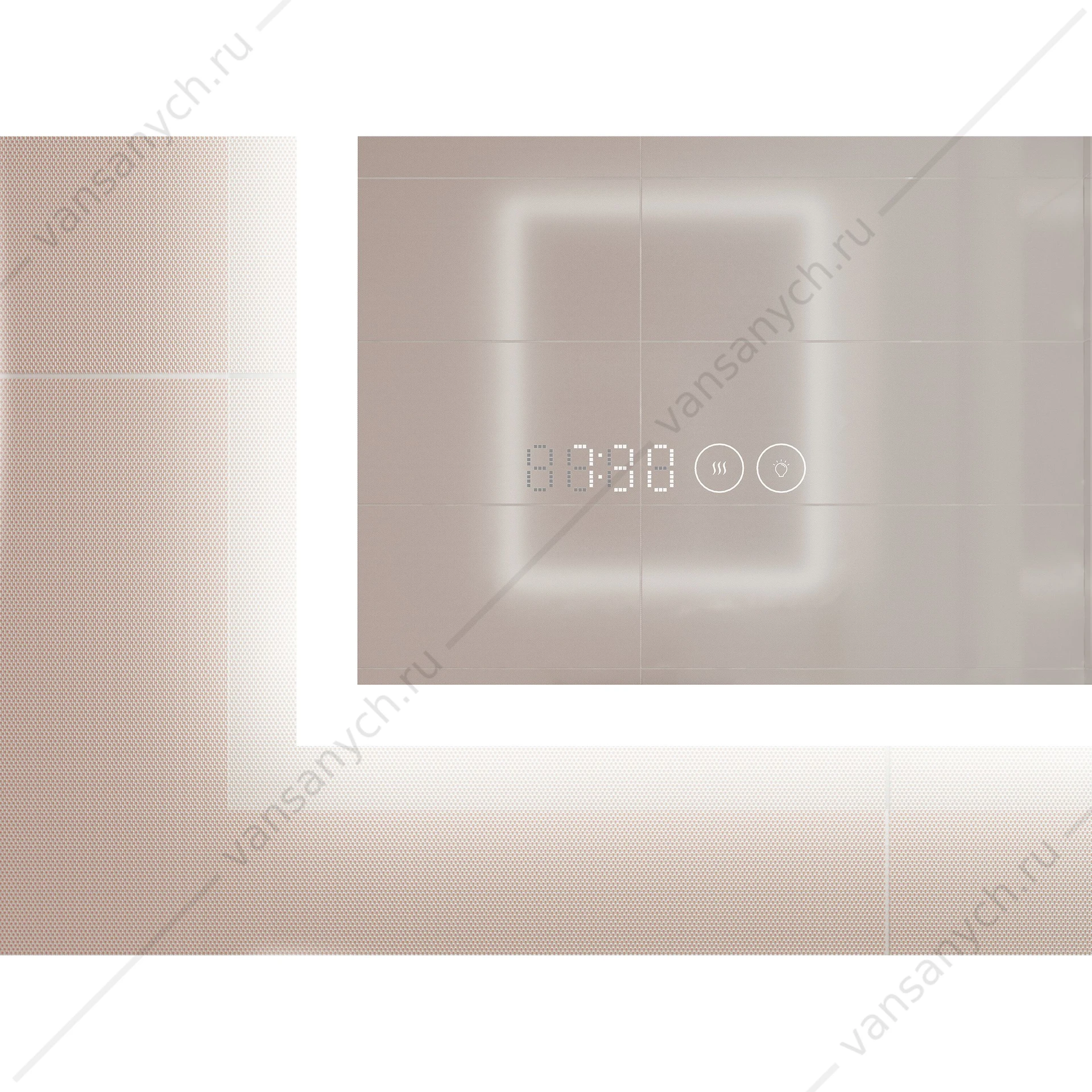 Зеркало LED 080 design pro 70x85 подсветка, часы, антизапотевание Cersanit KN-LU-LED080*70-p-Os
