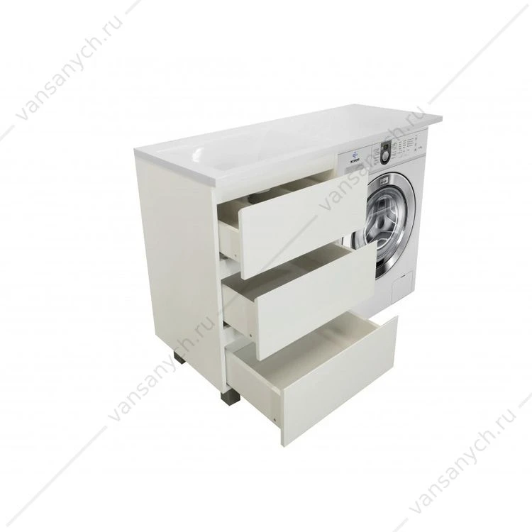 Комплект мебели Dallas Luxe 1000х482 напольный 3 ящика, белый (левая или правая)