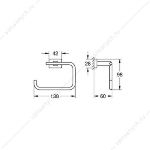 Держатель бумаги без крышки GROHE Essentials Cube, 40507001