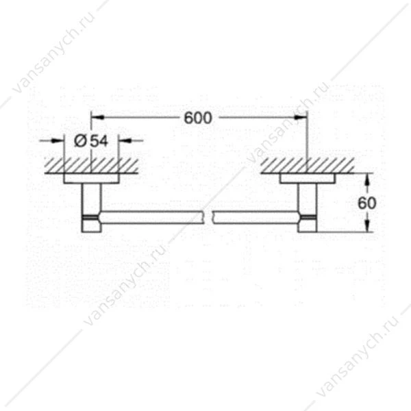 Держатель для полотенца GROHE Essentials, 600 мм, 40366001